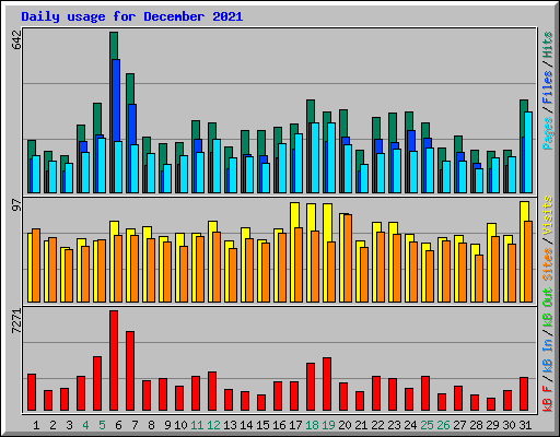 Daily usage for December 2021