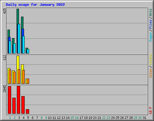 Daily usage for January 2022