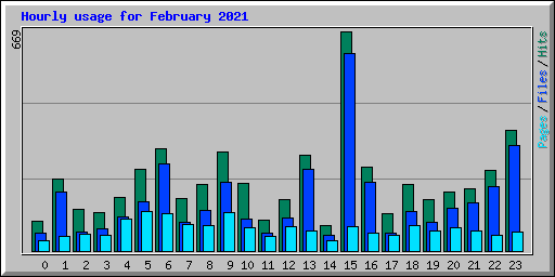 Hourly usage for February 2021