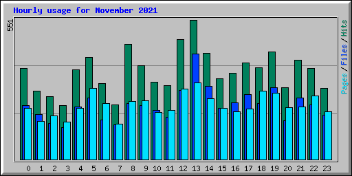 Hourly usage for November 2021