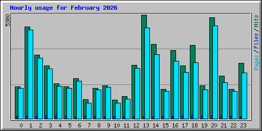Hourly usage for February 2026